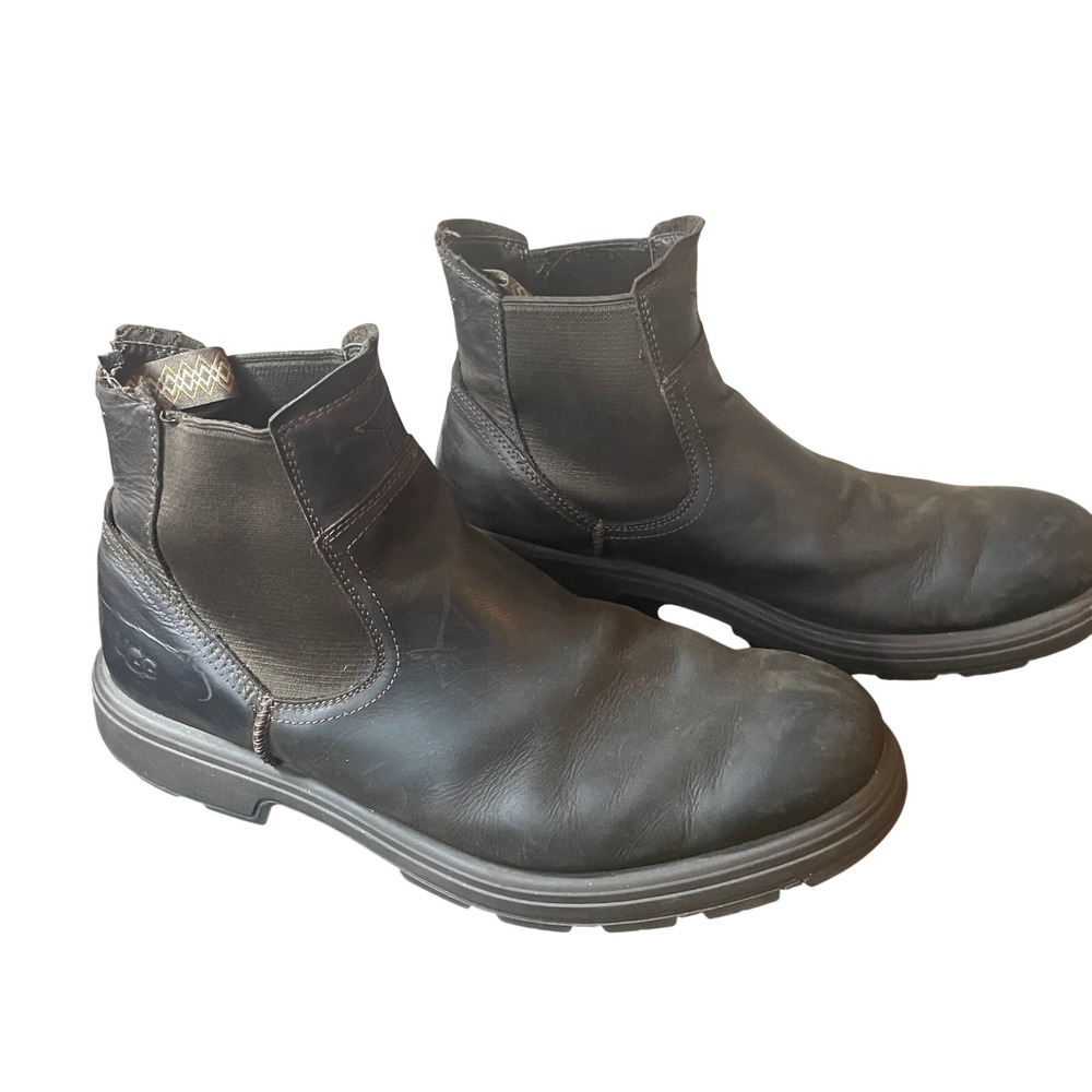 UGG Biltmore Chelsea Boots Brown Waterproof Nubuck Leather Men's 13‎